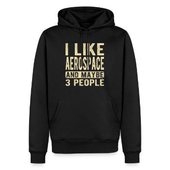 Sprichwort aus der Luft- und Raumfahrt - Männer Premium Bio Hoodie - Schwarz - Vorne - Nico (187cm)