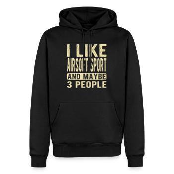 Airsoft Sport Spruch - Männer Premium Bio Hoodie - Schwarz - Vorne - Nico (187cm)