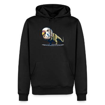 Wellensittich T-Rex - Männer Premium Bio Hoodie - Schwarz - Vorne - Nico (187cm)