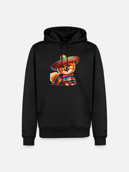Cinco de Mayo Pomeranian - Men’s Premium Organic Hoodie - black