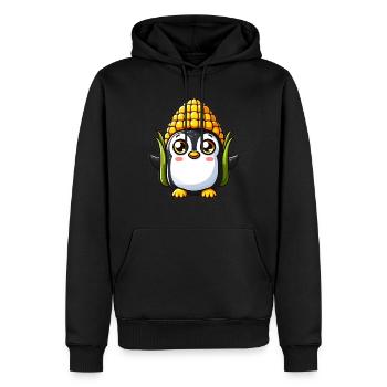 Penguin in corn costume - Men’s Premium Organic Hoodie - black - Front - Nico (187cm)