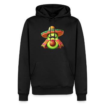Cinco de Mayo Moustache à l’avocat - Sweat à capuche Premium bio Homme - noir - Devant - Nico (187cm)