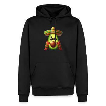 Cinco de Mayo Moustache à l’avocat - Sweat à capuche Premium bio Homme - noir - Devant - Nico (187cm)