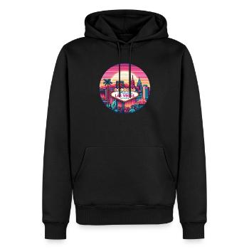 Las Vegas - Männer Premium Bio Hoodie - Schwarz - Vorne - Nico (187cm)