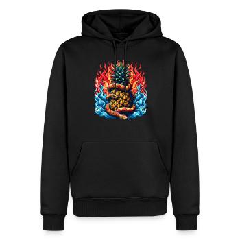 Snake around a pineapple - Men’s Premium Organic Hoodie - black - Front - Nico (187cm)