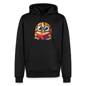 Cookie liest Buch - Männer Premium Bio Hoodie - Schwarz - Vorne - Nico (187cm)