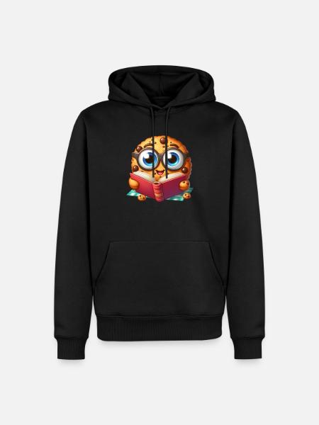 Cookie liest Buch - Männer Premium Bio Hoodie - Schwarz