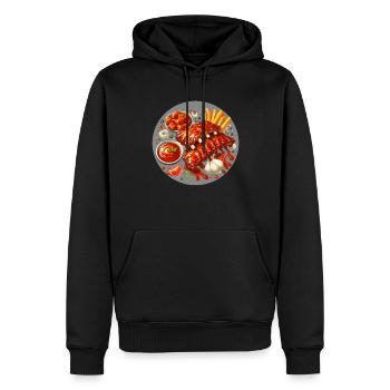 Délicieuses côtes levées au barbecue - Sweat à capuche Premium bio Homme - noir - Devant - Nico (187cm)