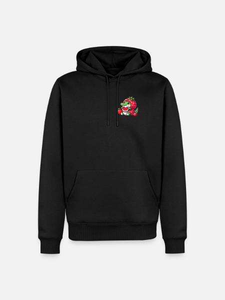 Crocodile in watermelon costume - Men’s Premium Organic Hoodie - black