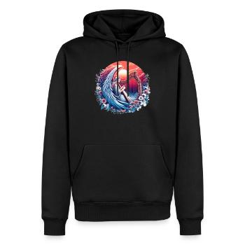 Engel auf Wolken - Für Christen - Männer Premium Bio Hoodie - Schwarz - Vorne - Nico (187cm)