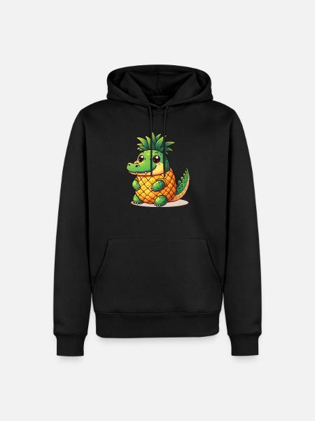 Pineapple Crocodile - Men’s Premium Organic Hoodie - black