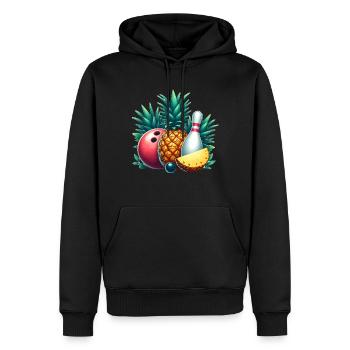 Bowling ball and pineapple - Men’s Premium Organic Hoodie - black - Front - Nico (187cm)