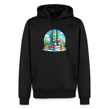 Reading dinosaur - Men’s Premium Organic Hoodie - black - Front - Nico (187cm)