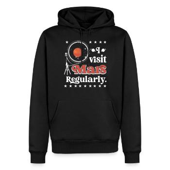Ich besuche den Mars regelmäßig. - Männer Premium Bio Hoodie - Schwarz - Vorne - Nico (187cm)