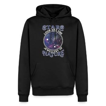 Les étoiles ressemblent aux bijoux de la nature. - Sweat à capuche Premium bio Homme - noir - Devant - Nico (187cm)