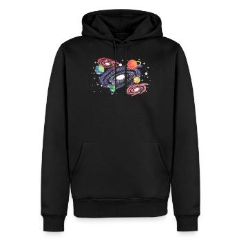 Observation des étoiles - Sweat à capuche Premium bio Homme - noir - Devant - Nico (187cm)
