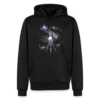 Observation des étoiles - Sweat à capuche Premium bio Homme - noir - Devant - Nico (187cm)