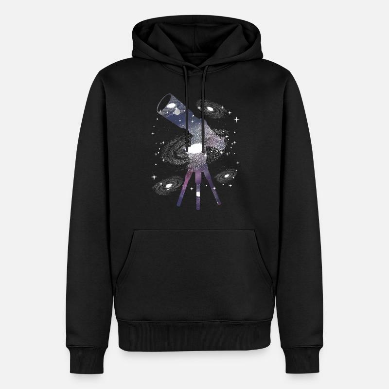 Observation des étoiles - Sweat à capuche Premium bio Homme - noir