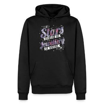 Les étoiles ressemblent aux bijoux de la nature. - Sweat à capuche Premium bio Homme - noir - Devant - Nico (187cm)