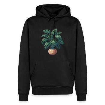 Wunderschöne Monstera Pflanze - Männer Premium Bio Hoodie - Schwarz - Vorne - Nico (187cm)