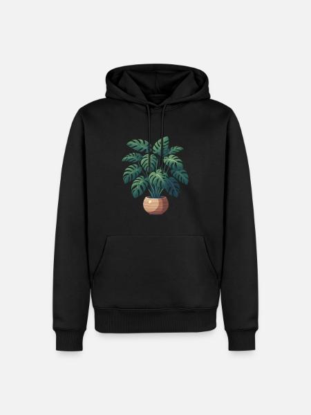 Wunderschöne Monstera Pflanze - Männer Premium Bio Hoodie - Schwarz