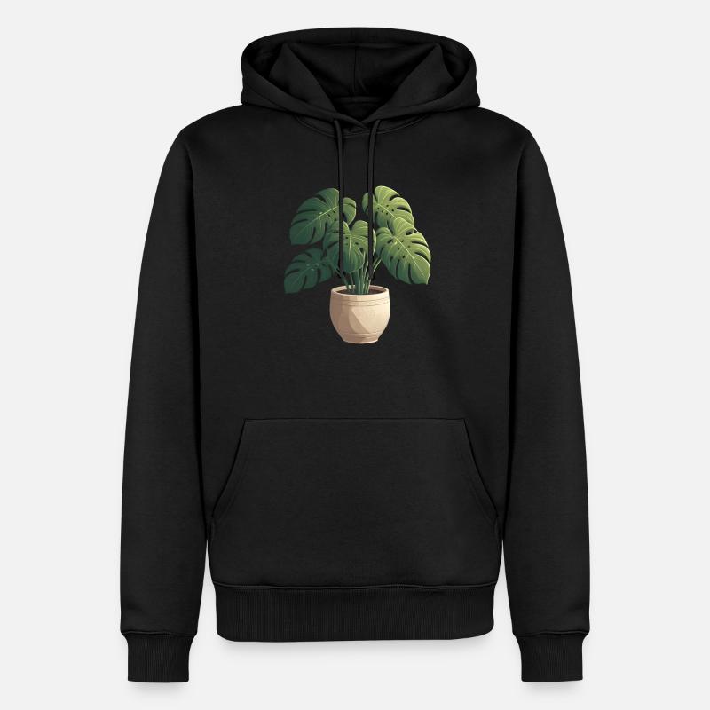 Wunderschöne Monstera Pflanze - Männer Premium Bio Hoodie - Schwarz