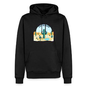 Hydratisierender Kaktus in der Wüste - Männer Premium Bio Hoodie - Schwarz - Vorne - Nico (187cm)