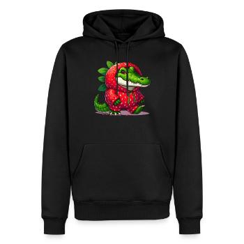 Crocodile en costume de fraise - Sweat à capuche Premium bio Homme - noir - Devant - Nico (187cm)