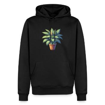 Dieffenbachia-Pflanze im Topf - Männer Premium Bio Hoodie - Schwarz - Vorne - Nico (187cm)
