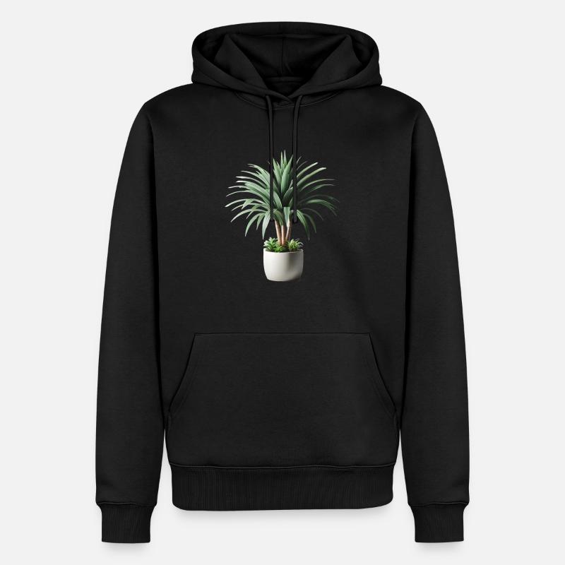 Plante Dracaena en pot - Sweat à capuche Premium bio Homme - noir