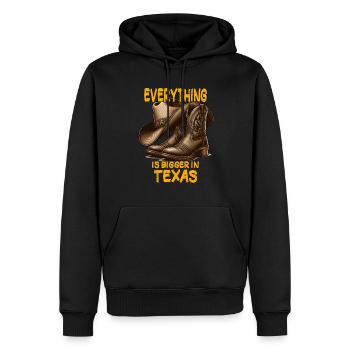 Große Cowboy-Schuhe und Hut - Männer Premium Bio Hoodie - Schwarz - Vorne - Nico (187cm)