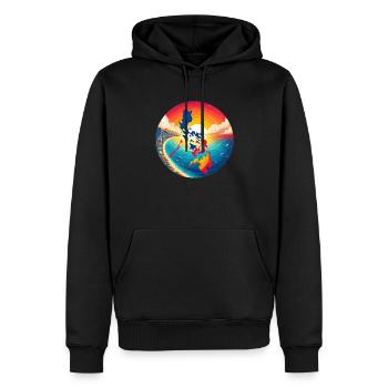 Coucher de soleil sur les Philippines - Sweat à capuche Premium bio Homme - noir - Devant - Nico (187cm)