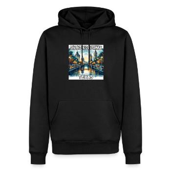 Promenade de San Antonio, Texas - Sweat à capuche Premium bio Homme - noir - Devant - Nico (187cm)