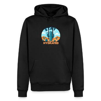 Cactus dans le désert - Sweat à capuche Premium bio Homme - noir - Devant - Nico (187cm)