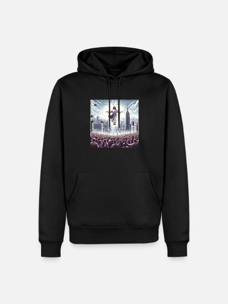 Jésus sur New York - Sweat à capuche Premium bio Homme - noir
