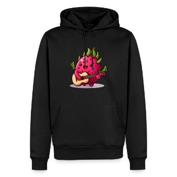 Drachenfrucht spielt Gitarre - Männer Premium Bio Hoodie - Schwarz - Vorne - Nico (187cm)