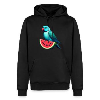 Indischer Ringhals Papagei Wassermelone - Männer Premium Bio Hoodie - Schwarz - Vorne - Nico (187cm)
