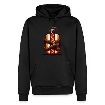 Snake Wrapped Hot Dog - Men’s Premium Organic Hoodie - black - Front - Nico (187cm)