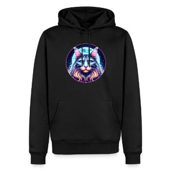 Maine Coon Katze - Männer Premium Bio Hoodie - Schwarz - Vorne - Nico (187cm)