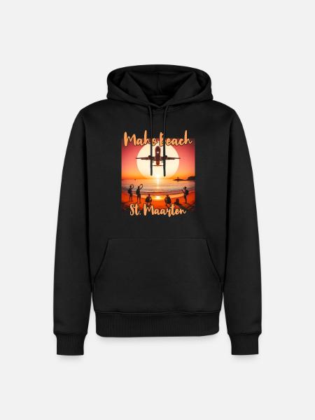 Maho Beach Flugzeug - Männer Premium Bio Hoodie - Schwarz