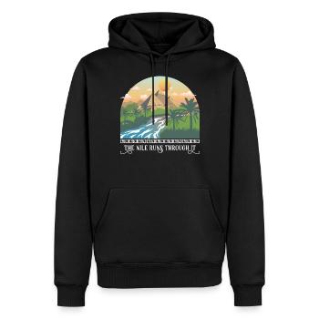 Les courses le traversent - Sweat à capuche Premium bio Homme - noir - Devant - Nico (187cm)