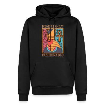 Horus-ly à la mode - Sweat à capuche Premium bio Homme - noir - Devant - Nico (187cm)