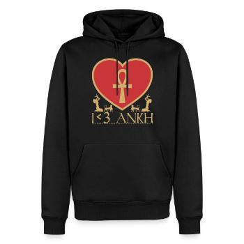 I <3 Ankh - Sweat à capuche Premium bio Homme - noir - Devant - Nico (187cm)