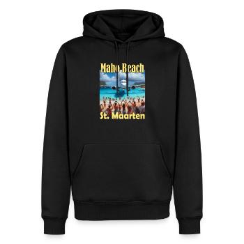 Maho Beach St. Maarten - Männer Premium Bio Hoodie - Schwarz - Vorne - Nico (187cm)
