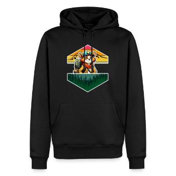 Roter Panda Comic Abenteuer Wald Gebirge - Männer Premium Bio Hoodie - Schwarz - Vorne - Nico (187cm)