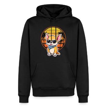 Chiller Chihuahua Côte Est Côte Ouest - Sweat à capuche Premium bio Homme - noir - Devant - Nico (187cm)
