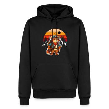 Abenteuer Zeichentrick Cartoon - Männer Premium Bio Hoodie - Schwarz - Vorne - Nico (187cm)