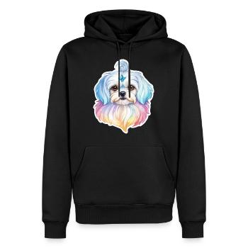 Malteser Wasserfarben - Männer Premium Bio Hoodie - Schwarz - Vorne - Nico (187cm)