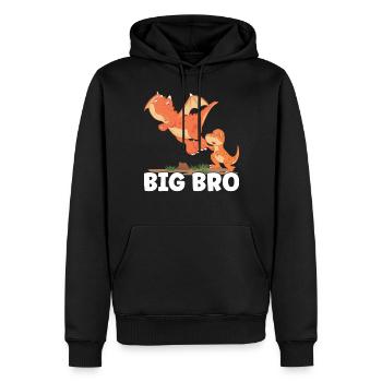 Grand Frère - Sweat à capuche Premium bio Homme - noir - Devant - Nico (187cm)