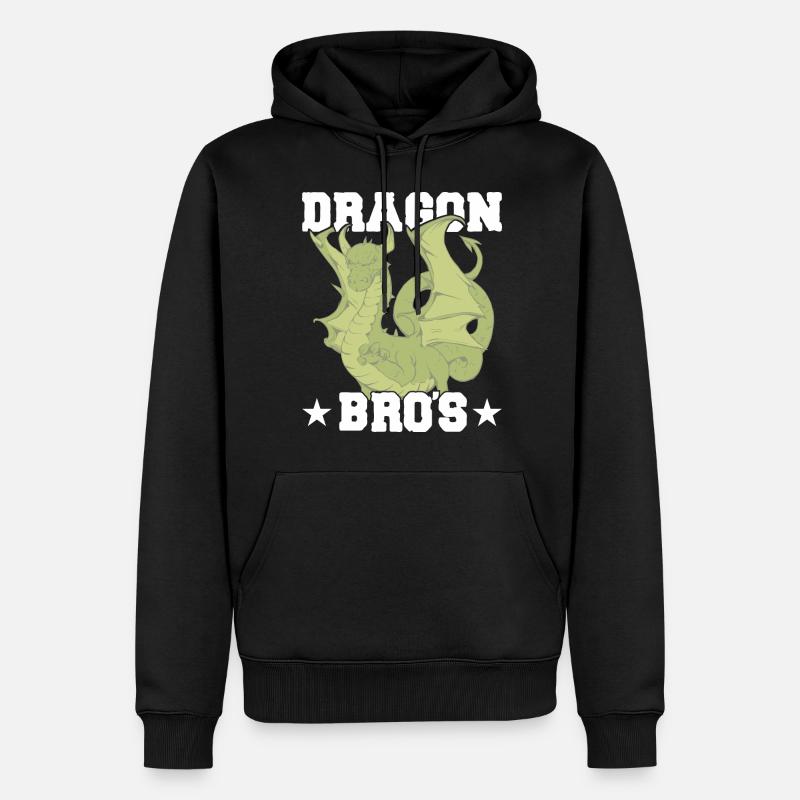 Die Drachenbrüder - Männer Premium Bio Hoodie - Schwarz
